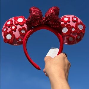 ✨MAKE AN OFFER✨ Disney Parks Minnie Mouse Pink & Red Ears w/ Rhinestones
